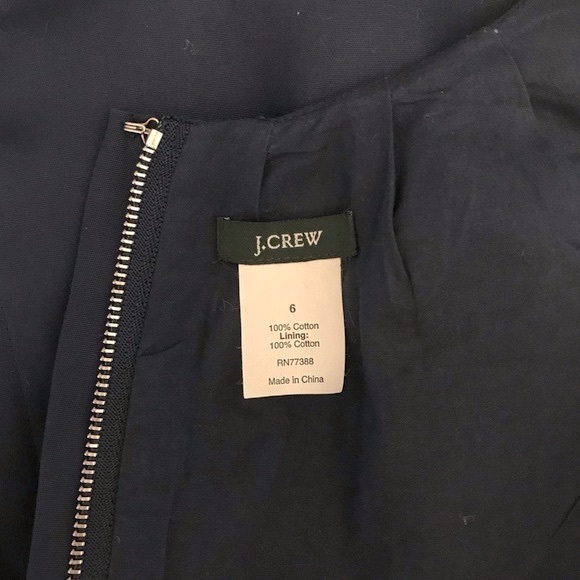 J. Crew navy blue cotton sleeveless back zip lined shift dress size 6 in EUC - Picture 14 of 15